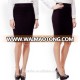 2017 new design black knitted slim fit midi length official woman skirt