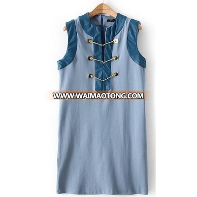 women denim dresses with leather cotton dresses