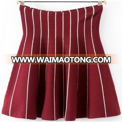 worsted skirt design formal white stripe pleated skirt