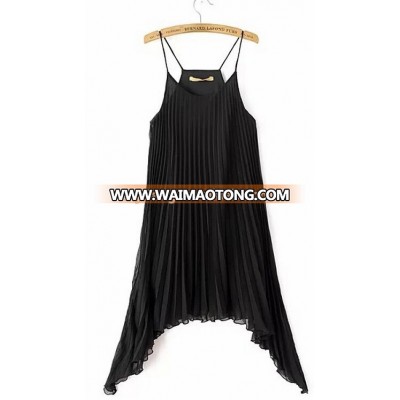 fashion newest crepe cocktail dresses sexy spaghetti strap dress