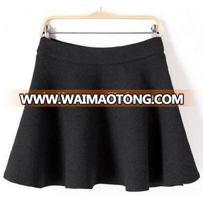 fashionable Ladies short woolen pleated skirt wholesale